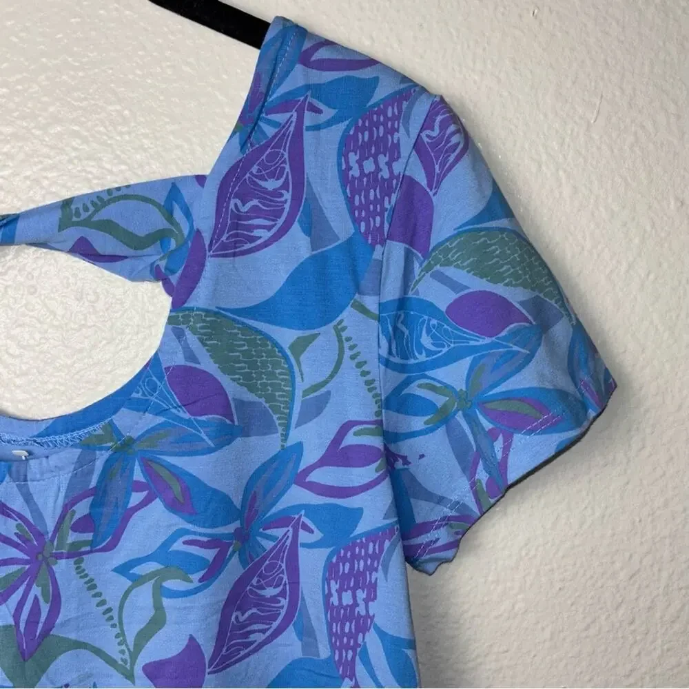 Fresh Produce Beachside Blooms Mika Twist Top Women's size XS purple.blue,green - Picture 14 of 15